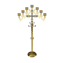 CANDELA IMPARATEASCA 7 brate - ulei aurita email albastru Hexa 2 O 63-674