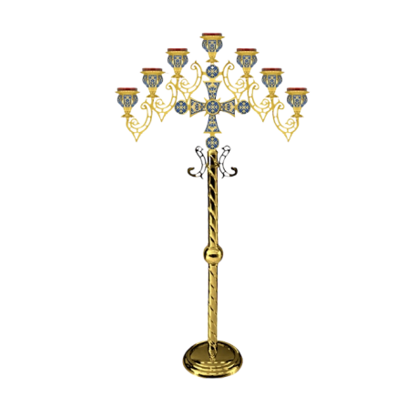 CANDELA IMPARATEASCA 7 brate - ulei aurita email albastru Hexa 2 O 63-674