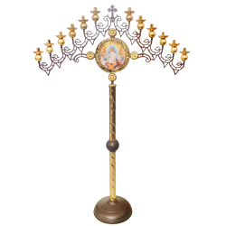 CANDELA IMPARATEASCA 7 brate - ulei aurita - maro Hexa 2 O 61-669