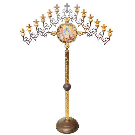 CANDELA IMPARATEASCA 7 brate - ulei aurita - maro Hexa 2 O 61-669