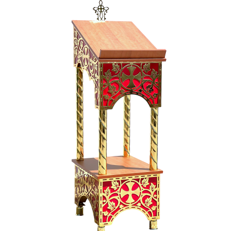 ICONOSTAS mediu - fond rosu - aliaj auri O 138-1338Α