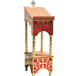 ICONOSTAS mare - fond rosu - aliaj auri O 138-1336Α