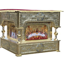 SFANTA masa icoane poza - bronz aurita si argintata O 139-1360