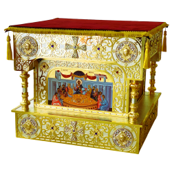 SFANTA masa icoane poza - bronz aurita si argintata email O 139-1340