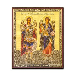 1852-713 Icoana ruseasca mdf 10x12 Sf Mihail si Gavriil