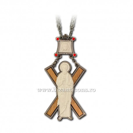 CRUCE Stavrofor argintata Sfantul Andrei - 13x6 cm MT 140-222