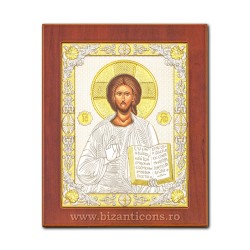 Icoana Ag925 lemn Pantocrator 18x22 PM40-001