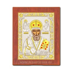 Icoana Ag925 lemn Sf Nicolae 18x22 PM40-009