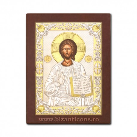 Icoana Ag925 lemn Pantocrator 20x26 PM50-001