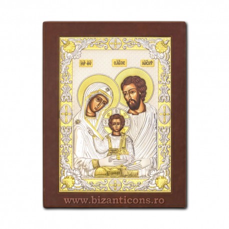 Icoana Ag925 lemn Sf Familie 20x26 PM50-015