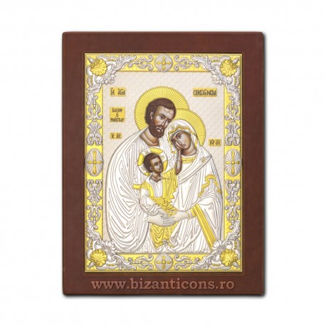 Icoana Ag925 lemn Sf Familie 20x26 PM50-273