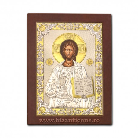 Icoana Ag925 lemn Pantocrator 24x32 PM60-001