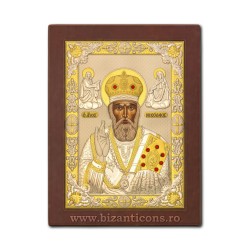 Icoana Ag925 lemn Sf Nicolae 24x32 PM60-009