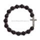 3-60AN metanie bile - alb + negru - trandafir + cruce 12 stras 12/set