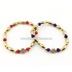 3-95 metanie bile aurii - sticla - cruce stras 12/set RED 20% RTR2