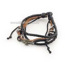 45-24 metanie piele 3 snur + 6 inele + cruce 12/set RTR2