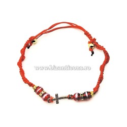 47-65C metanie impletita colorate - inel stras + cruce aurie 12/set RTR2