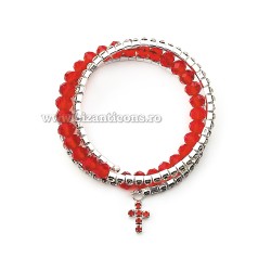 63-14 metanie cristal+pietre + cruci 12/set RED 20% RTR2