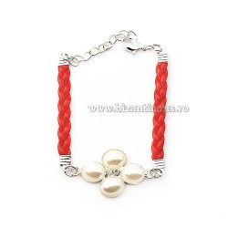 63-21 Metanie snur cu cruce + perle 12/set RED 20% RTR2
