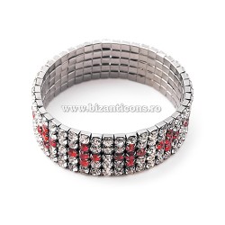 63-32N metanie metal negru + pietre 5 randuri 12/set RED 20% RTR2