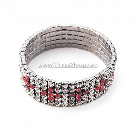 63-32N metanie metal negru + pietre 5 randuri 12/set RED 20% RTR2