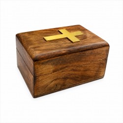 Cutie altar din lemn sculptat + cruce metal