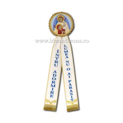 Paterita textil brodata - alba - Adormirea MD ECP 21-10