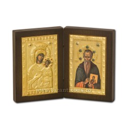 Diptic Ag925 lemn MD Vimatarissa - Altarita - Sf Evdochim - M Vatoped 17x12cm VTD 20-524