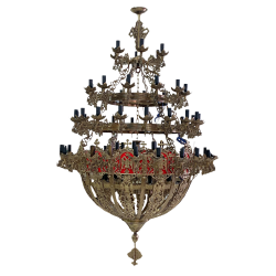 POLICANDRU bronz cu icoane 31 becuri aurit PATINA O 120-1184E