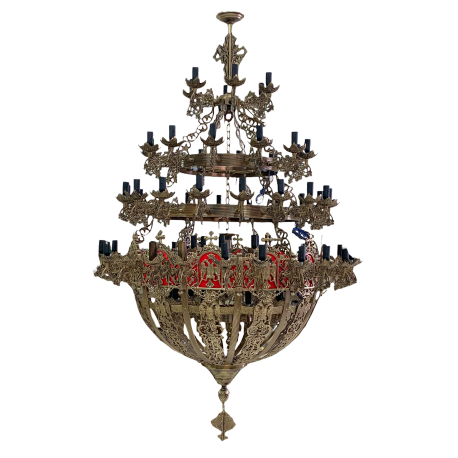 POLICANDRU bronz cu icoane 31 becuri aurit PATINA O 120-1184E