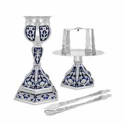 SET SF VASE 500 ml argintat email - albastru Hexa 2 O 15-159FAg