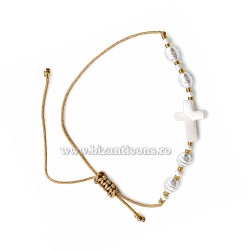 36-224 metanie ata - bile albe + cruce sidef - carton 12/set