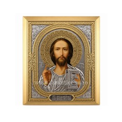 13-238-001 icoana birou metal SG - rama 22x26cm - M Pantocrator 36/bax