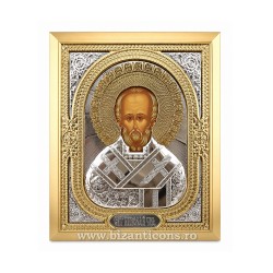 13-238-009 icoana birou metal SG - rama 22x26cm - Sf Nicolae 36/bax