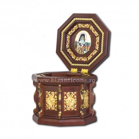 RACLA lemn - bronz aurit 25x27x34 cm - Sf Nectarie AT 126-96