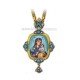 Engolpion Bronz aurit si argintat - email - pietre zirconiu AT 141-12