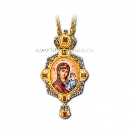 Engolpion Bronz aurit si argintat - email - pietre zirconiu AT 141-16
