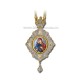 Engolpion Bronz aurit si argintat - email - pietre zirconiu AT 141-29