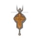 CRUCE Stavrofor argintata lemn sculptat - 10x4,5 cm MT 140-224
