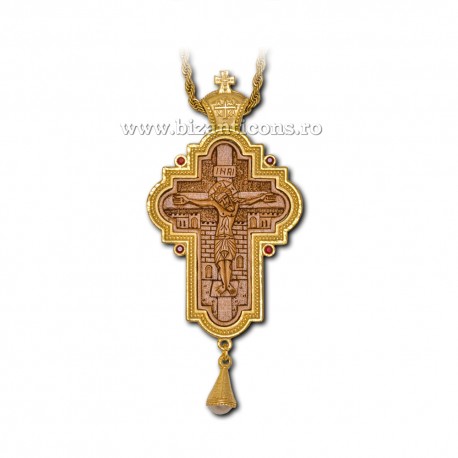 CRUCE Stavrofor aurita lemn sculptat - 10x4,5 cm MT 140-223