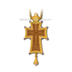 CRUCE Stavrofor aurita - pietre - lemn sculptat - 9x4,5 cm MT 140-231