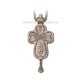 CRUCE Stavrofor argintata - pietre - trifoi - 9,5x4,5 cm MT 140-233