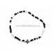44-23N metanie bile mici negre - sticla - cruce metal 12/set