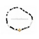 44-23N metanie bile mici negre - sticla - cruce metal 12/set