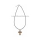 24-90Ag colier ata - cruce metal + lemn 12/set