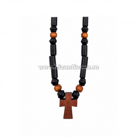 24-154 colier bile lemn - cruce lemn 12/set
