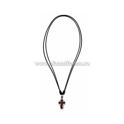 24-183 colier ata + cruce lemn maro - rama metal 12/set