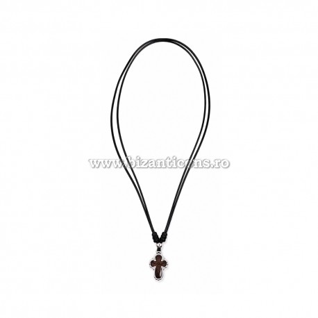 24-183 colier ata + cruce lemn maro - rama metal 12/set