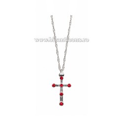41-m13 colier - cruci mici 6 pietre 24/cutie