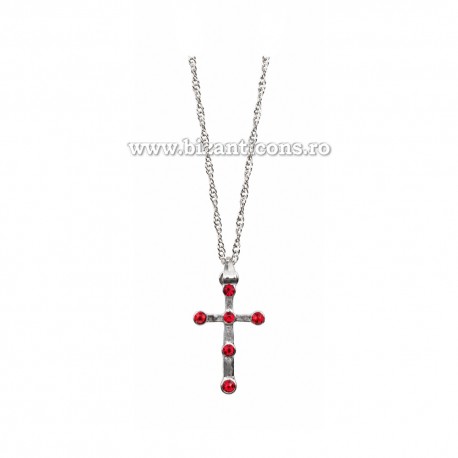 41-m13 colier - cruci mici 6 pietre 24/cutie
